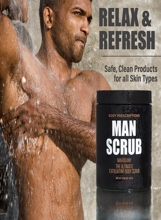 Body Prescriptions Men’s Exfoliating Body Scrub - Ultimate Skin Cleansing Wash in Jar with Twist-Top Lid, For All Skin Types, 21 Ounce (Pack of 2), Mahogany - Image 4