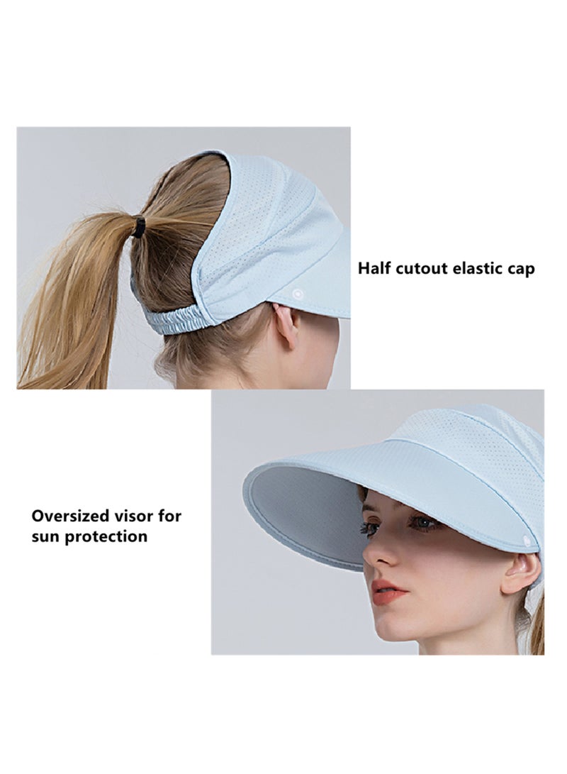 NOVOLAN Sun Hat Wide Brim Uv Protection Beach Hat Sun Visor Bucket Hat Beach Cap, Braid Hat Ice-Sensing Sunscreen Hat Women's Summer Riding Face Mask Outdoor Sunshade Sun Hat Sun Protection (grey)  - Image 4