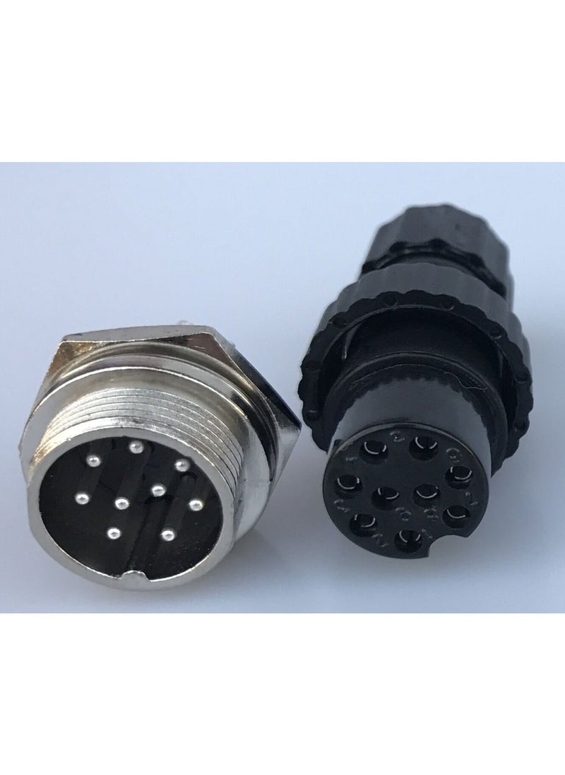 Generic GX16 M16 Male Female Welding Aviation Plug Socket Connector 9 core panel M16 
