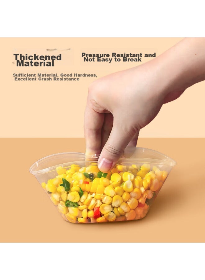 Yata Wutian Disposable Food Containers, Takeout Boxes, Plastic Round Containers With Lids, 450ml, 50 Sets, Takeout Soup Bowls - Image 1