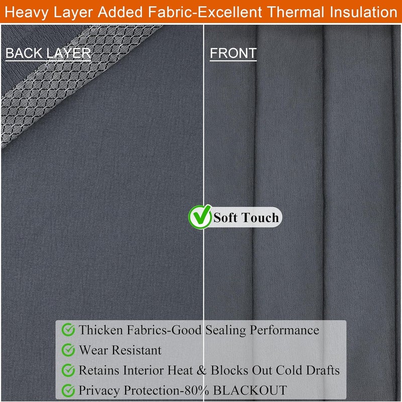 Mpmedo Magnetic Thermal Insulated Door Curtains,Upgraded-Fabric Folding Door for doorways,Temporary Attic Door Insulation Cover,Dark Grey Fabric Magnetic Screen Door,Door Draft Stopper for Summer Winter - Image 3