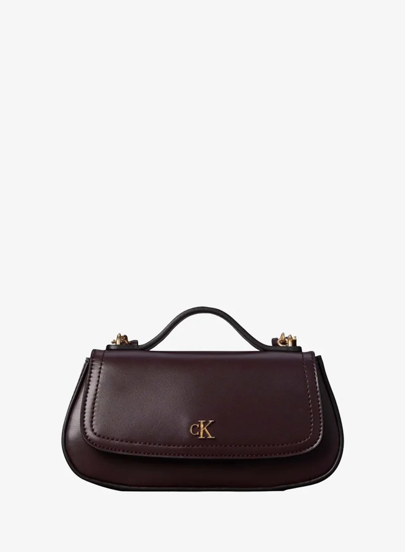 Calvin Klein Monogram Plaque Flap Crossbody Bag
