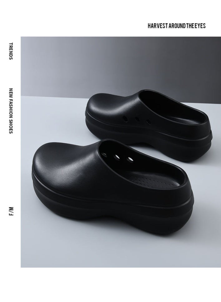 Surgical Shoes, Closed Sole Breathable Shoes for Men and Women, Protective Shoes with Vents for Doctors, Nurses, and Laboratory Workers, Non-Slip Sandals (Black).  - Image 2