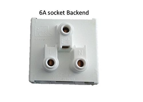 c&s electric Polyvinyl Chloride Type I 4 Module Waterproof Gang Box with 2 6A Socket (White) - Image 2