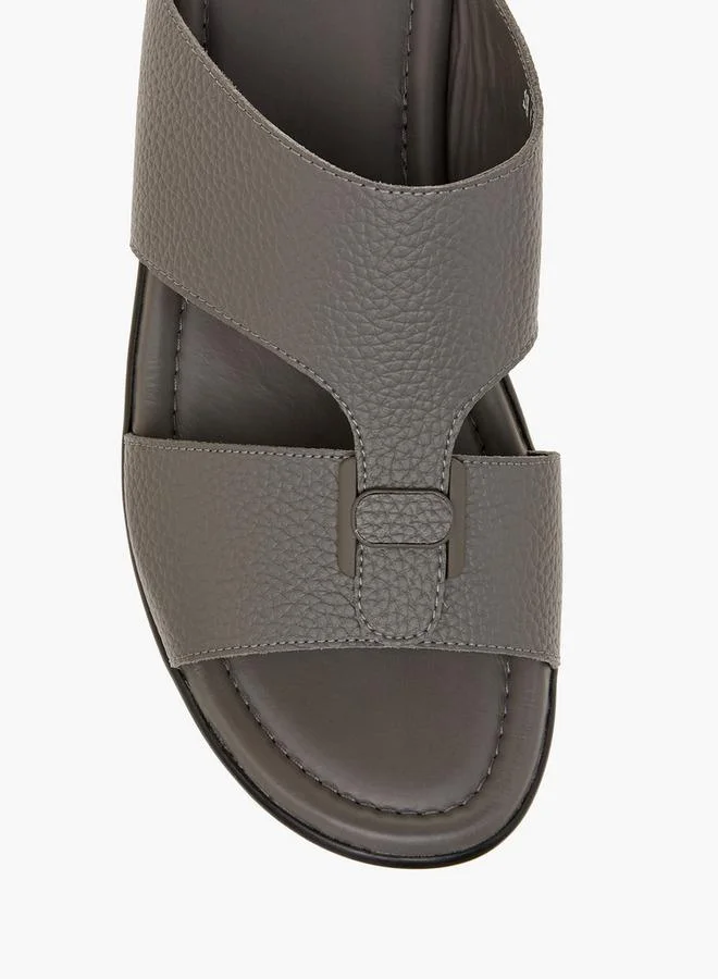 LBL by Shoexpress GREY Textured Slip-On Arabic Sandals for Men | Best Price UAE