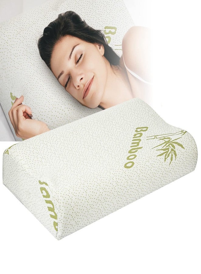 iMounTEK Bed Pillow Rayon derived from Bamboo Memory Foam Pillow, Contoured Orthopedic Pillow Soft Neck Support Breath for Sleeping(Medium) - Image 1