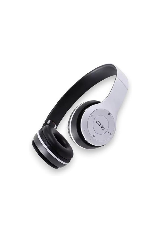 Wireless Bluetooth Gaming Headphones, Over-Ear RGB LED Headset with Microphone, Memory Card Support, Compatible with Laptop, Mobile Phone, PC, White  - Image 4
