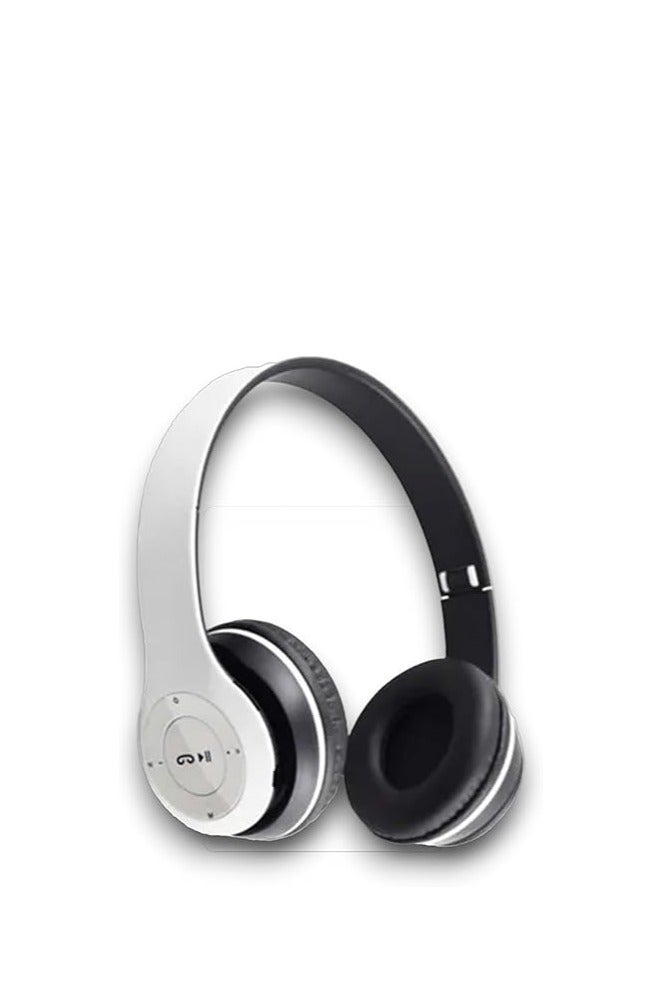Wireless Bluetooth Gaming Headphones, Over-Ear RGB LED Headset with Microphone, Memory Card Support, Compatible with Laptop, Mobile Phone, PC, White  - Image 1