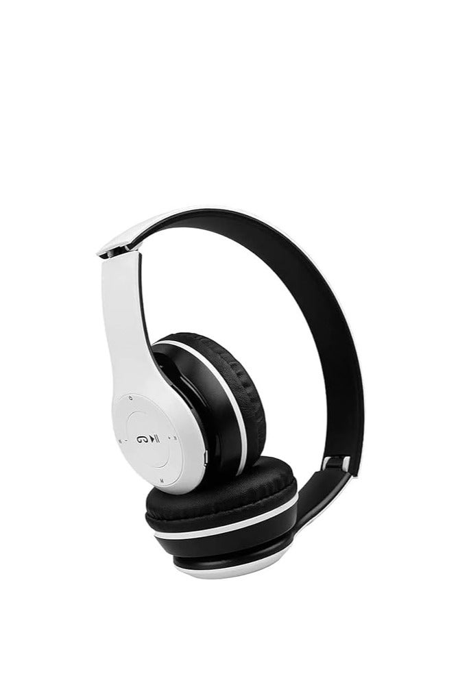 Wireless Bluetooth Gaming Headphones, Over-Ear RGB LED Headset with Microphone, Memory Card Support, Compatible with Laptop, Mobile Phone, PC, White  - Image 3