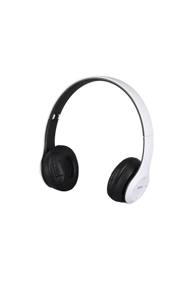 Wireless Bluetooth Gaming Headphones, Over-Ear RGB LED Headset with Microphone, Memory Card Support, Compatible with Laptop, Mobile Phone, PC, White  - Image 5