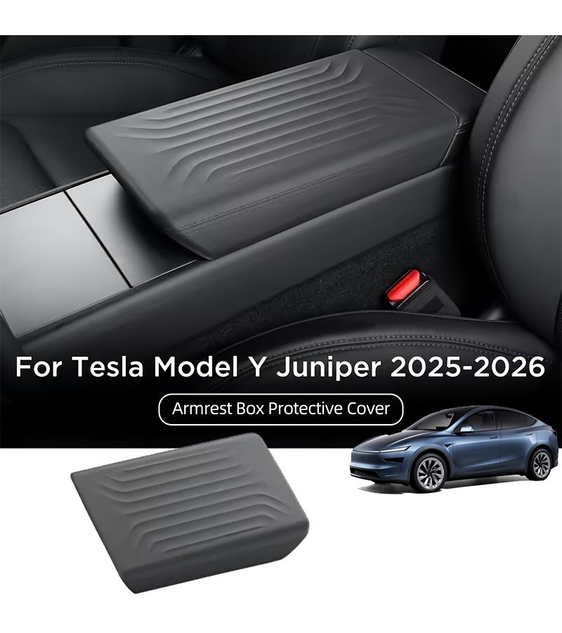 حشوة حماية للكونسول الوسطي من TPE لسيارة تيسلا موديل Y Juniper 2025/2026 - لون أسود - إكسسوارات داخلية مضادة للخدوش - غطاء غطاء مسند الذراع - Image 1