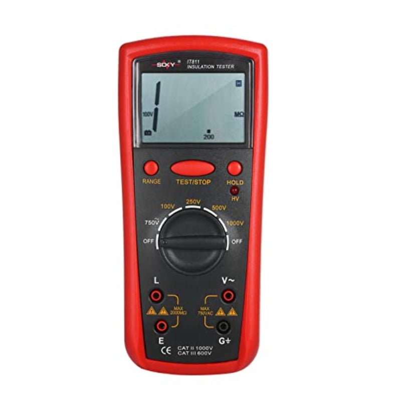 Insulation Resistance Meter Digital Ohmmeter Handheld Insulation Tester 0.1MΩ-2000MΩ Auto-Ranging High Accuracy LCD Insulation Measurement Instrument - Image 1