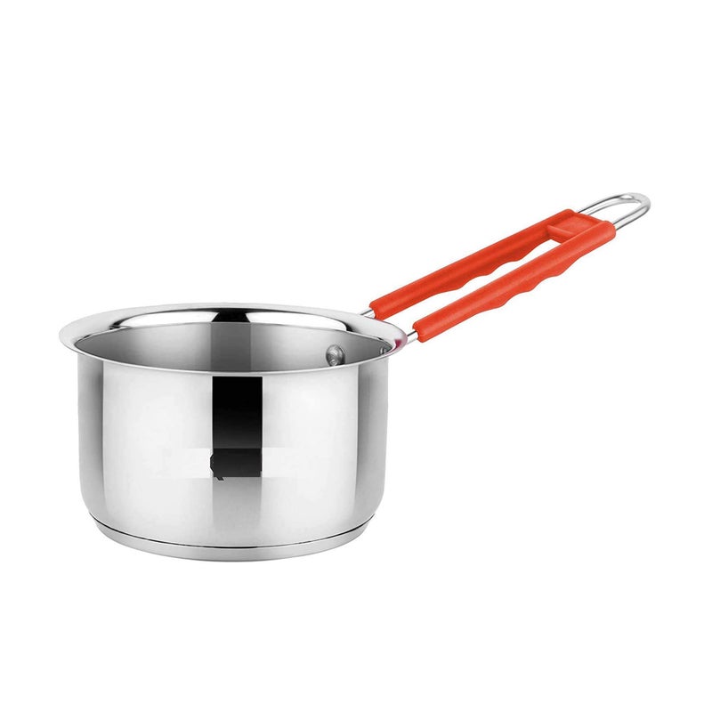IDEAL PRIME Heavy Gauge Stainless Steel Saucepan Induction Bottom with Tea Strainer & Grater (3 Pices) | Steel Tapeli Milk/Tea Pan Chai Channi Kisni Kishni Kitchen Tools Pack of 3 - Image 2