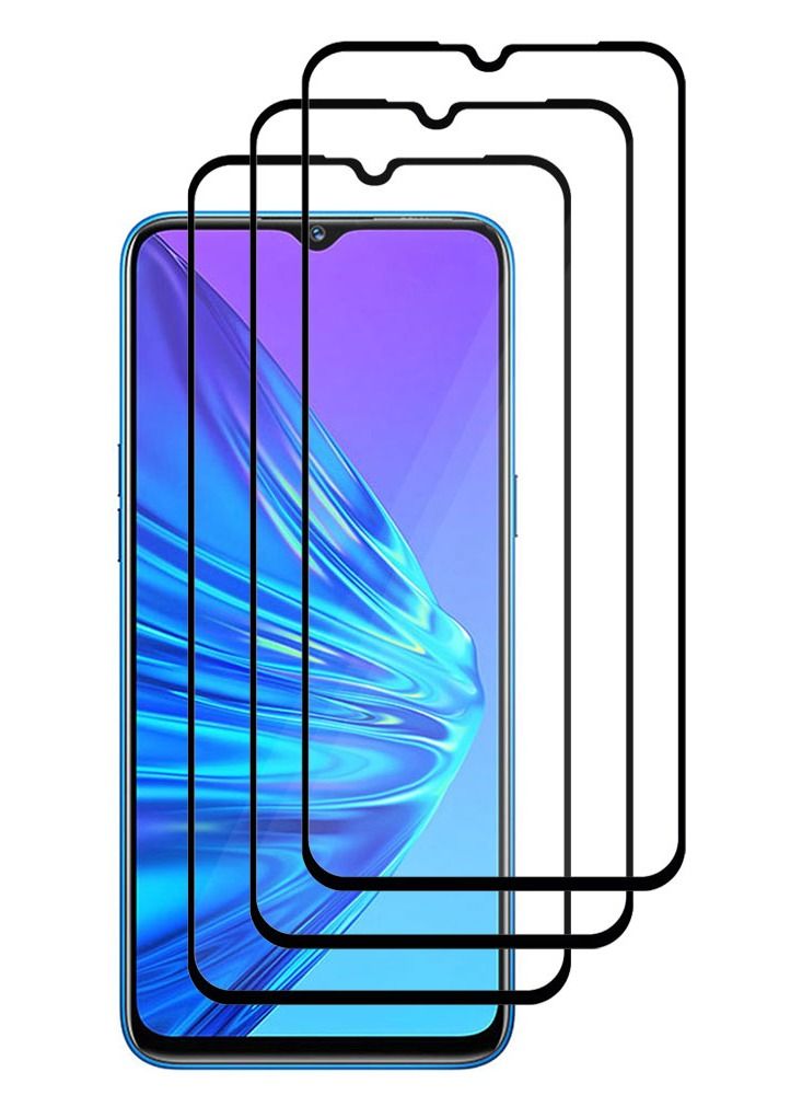 CATANES 3 Pack For Realme5 Screen Protector Tempered Glass Full Glue Back - Image 2