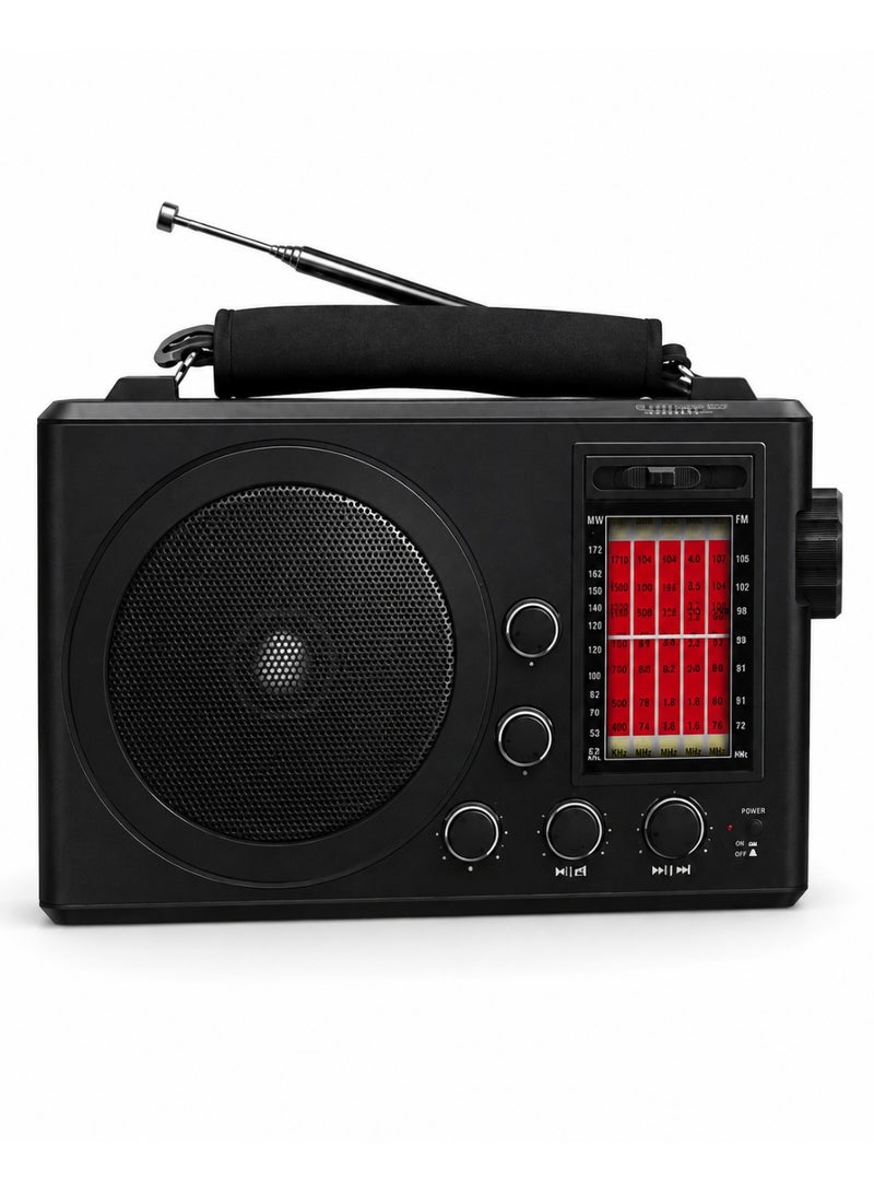 راديو محمول كلاسيكي مزود بمكبر صوت وتقنية بلوتوث ومنفذ USB - 32202 - Image 1