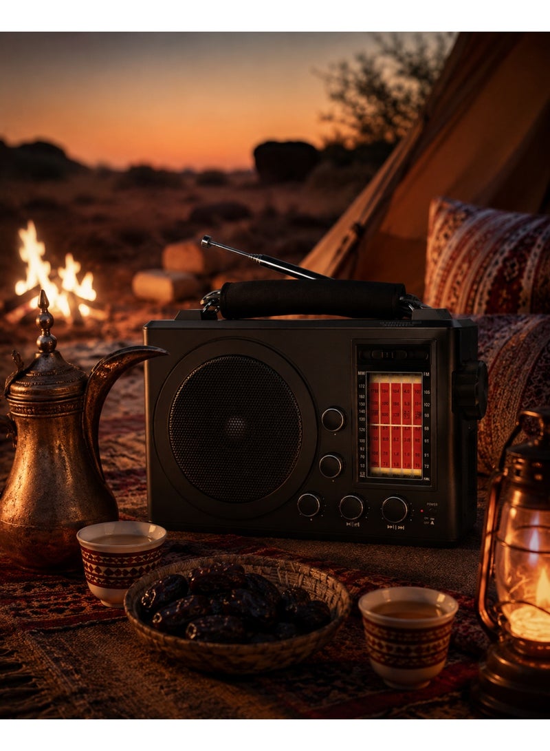 راديو محمول كلاسيكي مزود بمكبر صوت وتقنية بلوتوث ومنفذ USB - 32202 - Image 2