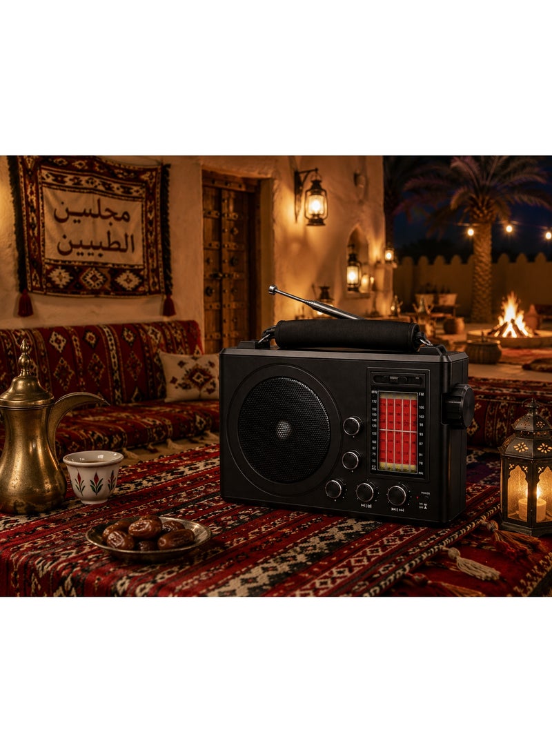 راديو محمول كلاسيكي مزود بمكبر صوت وتقنية بلوتوث ومنفذ USB - 32202 - Image 4