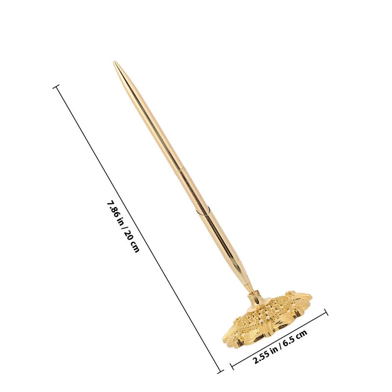 Gold Finish Metal Ballpoint Pen with Blue Ink for Office Wedding and Business Use - Image 3