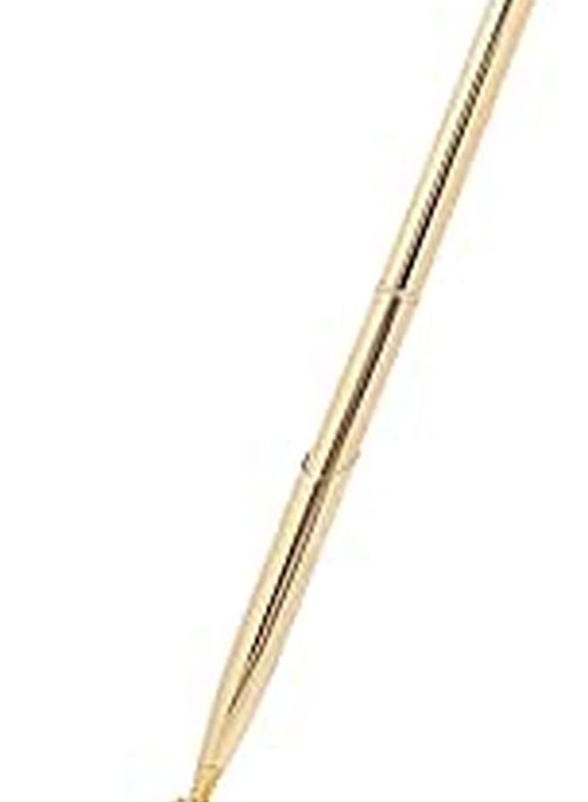 Gold Finish Metal Ballpoint Pen with Blue Ink for Office Wedding and Business Use - Image 1