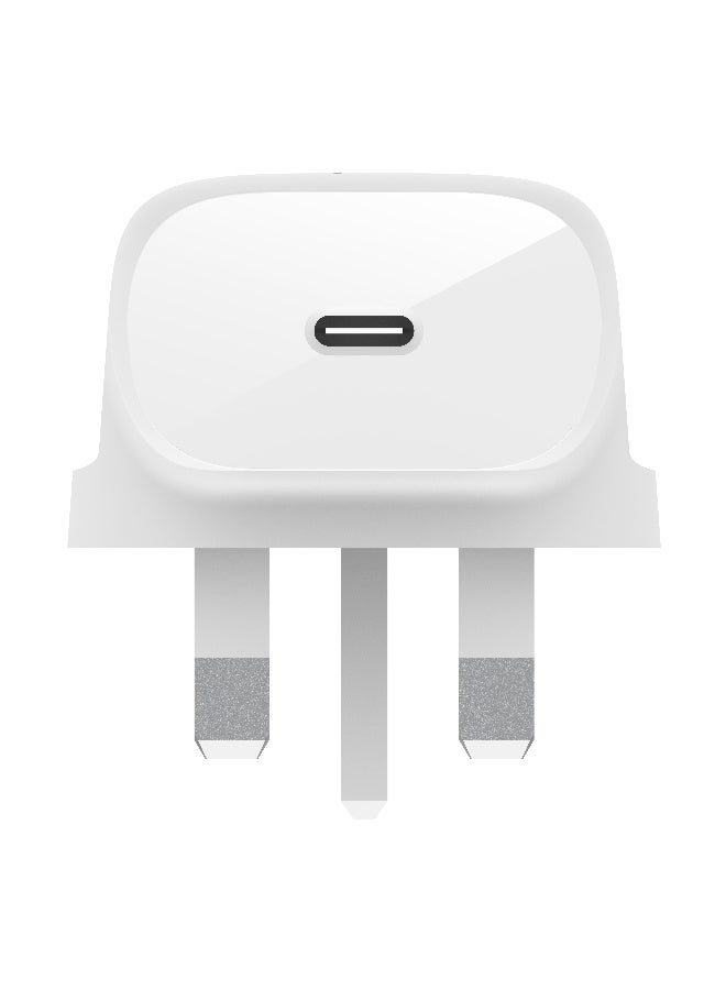 بيلكين شاحن حائط Belkin 30 واط USB-C وبتقنية PPS وPowerDelivery ومُعتمد من USB-IF PD 3.0، شحن سريع لـ iPhone 15/15 Plus وPro وPro Max وSamsung Galaxy S24 وiPad وAirPods وMacBook Air وGoogle Pixel وغيرهم. لون أبيض - Image 3
