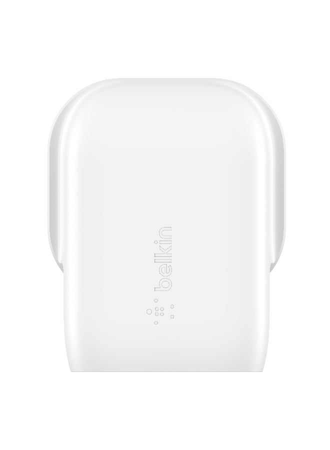 بيلكين شاحن حائط Belkin 30 واط USB-C وبتقنية PPS وPowerDelivery ومُعتمد من USB-IF PD 3.0، شحن سريع لـ iPhone 15/15 Plus وPro وPro Max وSamsung Galaxy S24 وiPad وAirPods وMacBook Air وGoogle Pixel وغيرهم. لون أبيض - Image 4