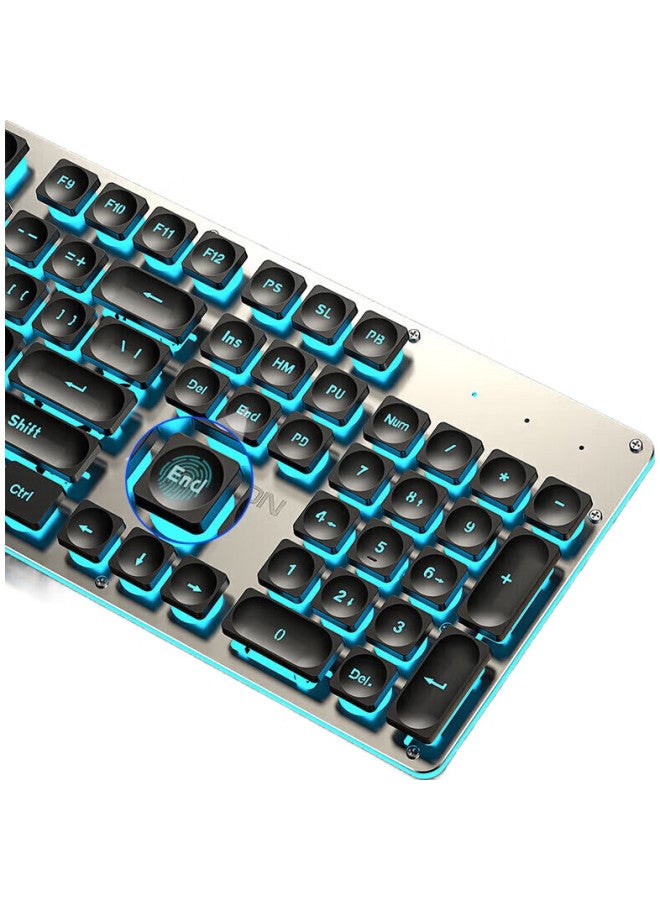 Eweadn X7S Wireless Keyboard And Mouse Combo, Single-Mode 2.4G, True Mechanical Feel, Low-Profile, For Office And Gaming, Compatible With Desktop And Laptop Computers, Rechargeable, Black With Blue Light - Image 3