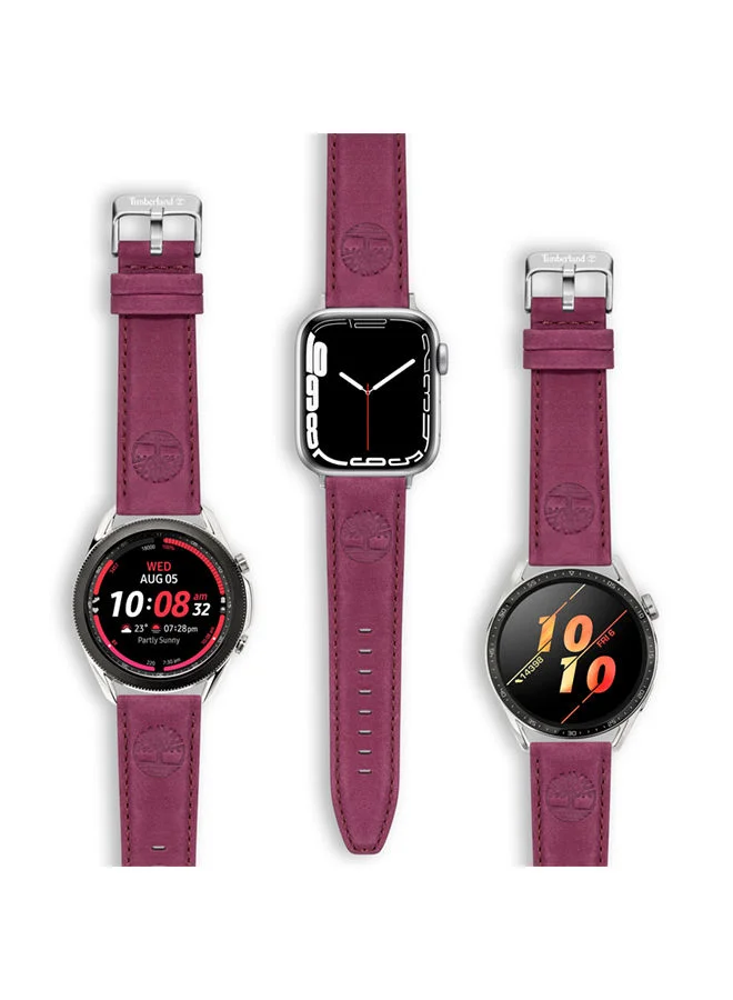 Timberland Magenta Lacandon Unisex Universal Leather Watch Strap 22 mm - TDOUL0000114  | Best Price UAE