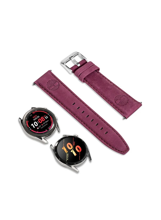 Timberland Magenta Lacandon Unisex Universal Leather Watch Strap 22 mm - TDOUL0000114  | Best Price UAE