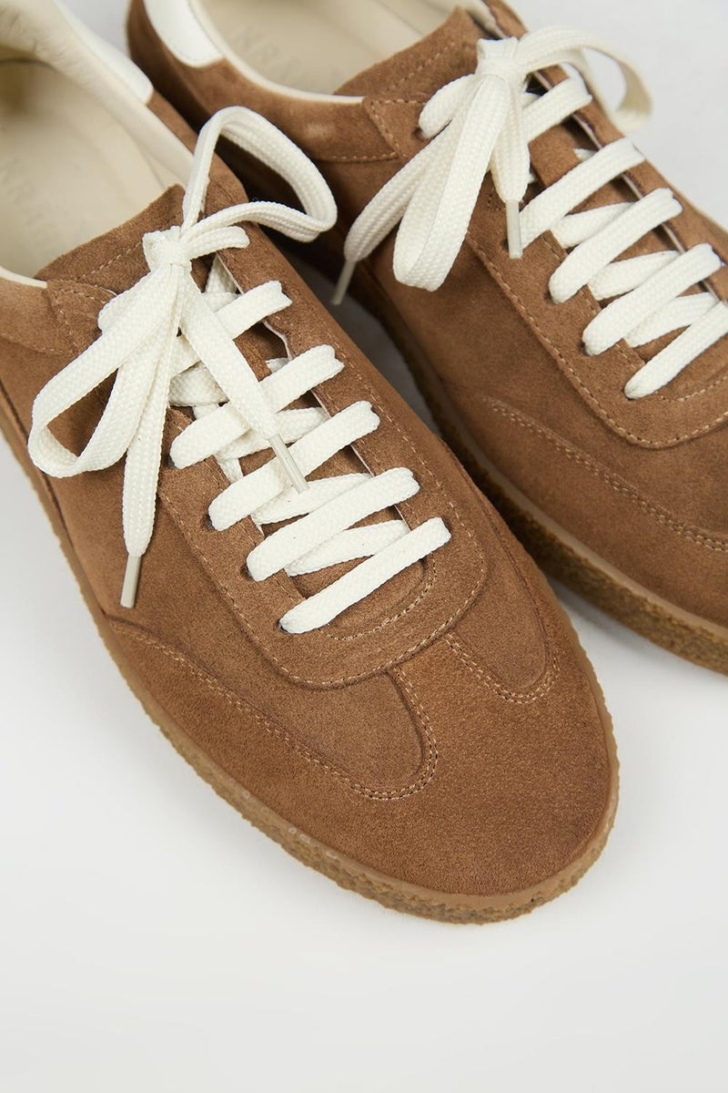 Krahe Palminteri 2 Men's Genuine Leather Lace-up Sand-Ecru Sneakers - Image 4