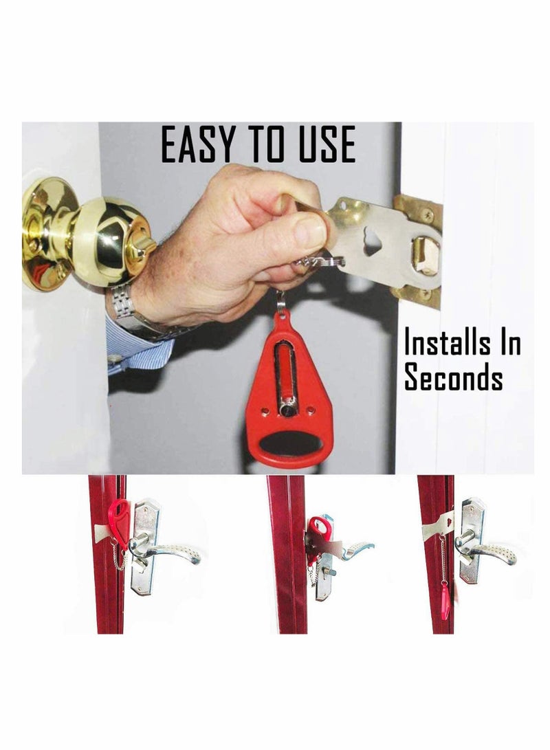 Barakah قفل باب محمول قفل سفر قفل ثقيل متين مثالي للسفر، الفندق، المنزل، الشقة، المدرسة، يمنع الدخول غير المصرح به إضافة قفل إضافي لمزيد من الأمان والخصوصية - Image 4