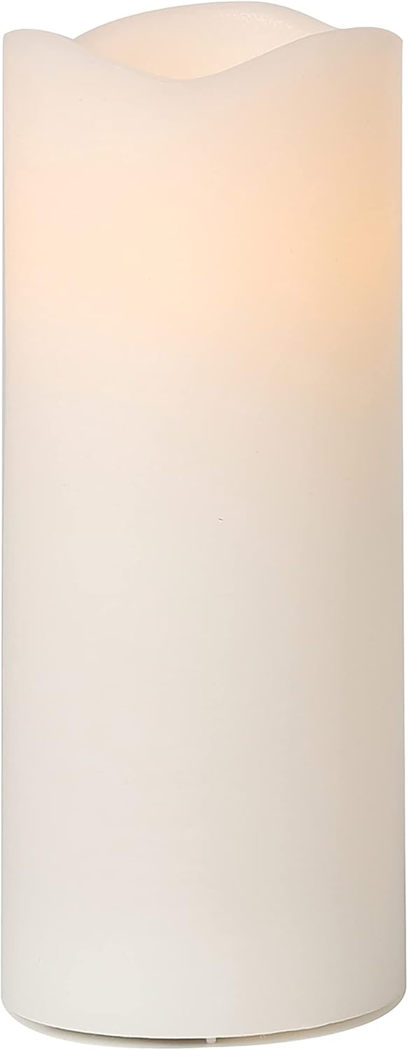 Mikasa Mikasa Real Wax Wavy Top Flameless Candles Exquisite White Battery Candles for Wedding Christmas Decorations and Everyday 3x8 Inch - Image 1