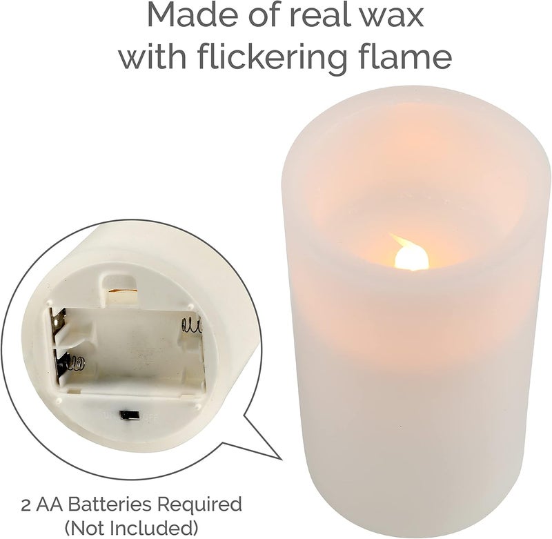 Mikasa Mikasa Real Wax Wavy Top Flameless Candles Exquisite White Battery Candles for Wedding Christmas Decorations and Everyday 3x8 Inch - Image 3
