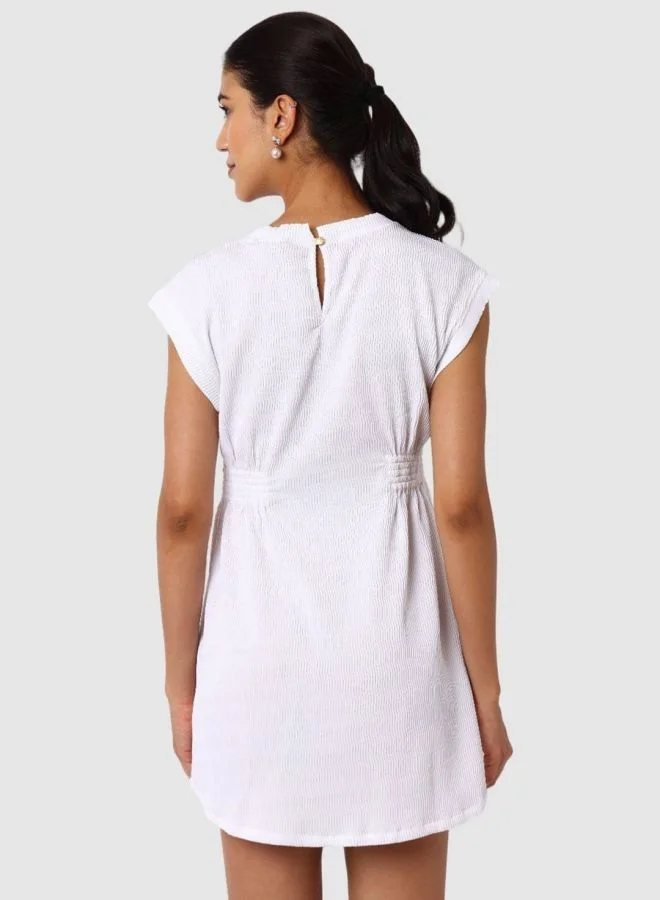 Freehand  Women Regular Fit Textured Crew Neck Sleeveless Mini Dress for Women | Best Price UAE