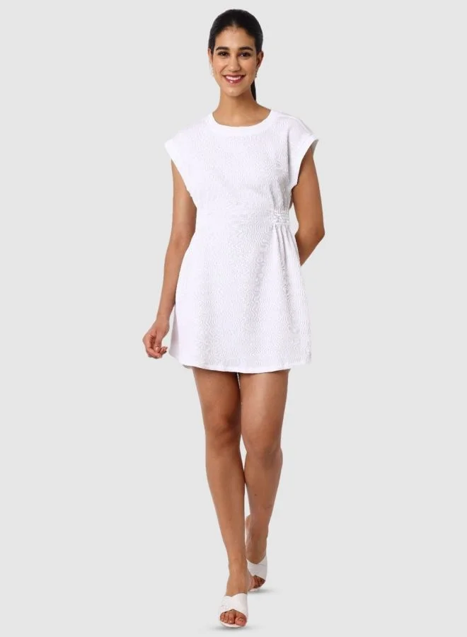 Freehand  Women Regular Fit Textured Crew Neck Sleeveless Mini Dress for Women | Best Price UAE