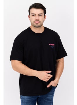 Wrangler Men Crew Neck Short Sleeve Brand Logo T-shirts, Black  - Image 1