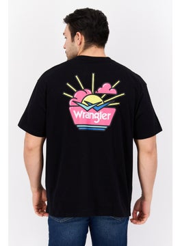 Wrangler Men Crew Neck Short Sleeve Brand Logo T-shirts, Black  - Image 3