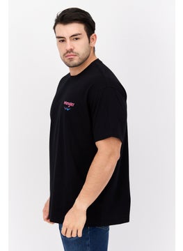 Wrangler Men Crew Neck Short Sleeve Brand Logo T-shirts, Black  - Image 2