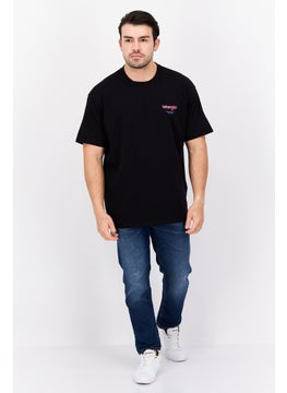 Wrangler Men Crew Neck Short Sleeve Brand Logo T-shirts, Black  - Image 4