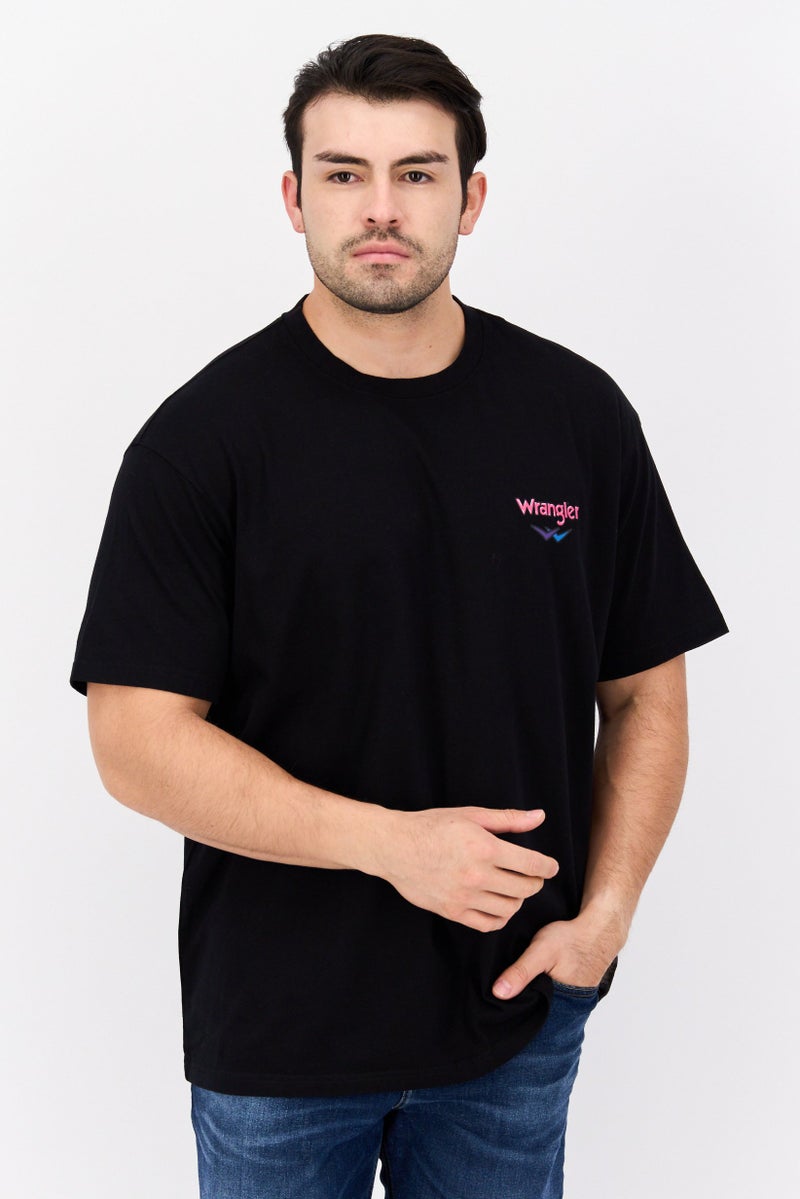 Wrangler Men Crew Neck Short Sleeve Brand Logo T-shirts, Black - Image 1