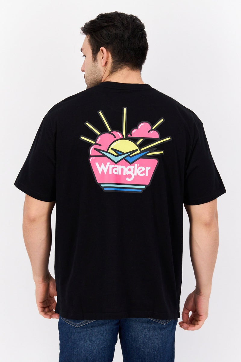 Wrangler Men Crew Neck Short Sleeve Brand Logo T-shirts, Black - Image 3