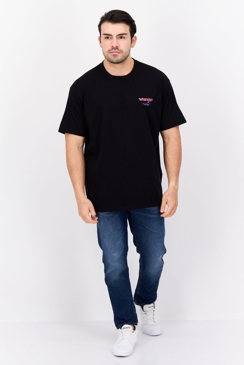 Wrangler Men Crew Neck Short Sleeve Brand Logo T-shirts, Black - Image 4