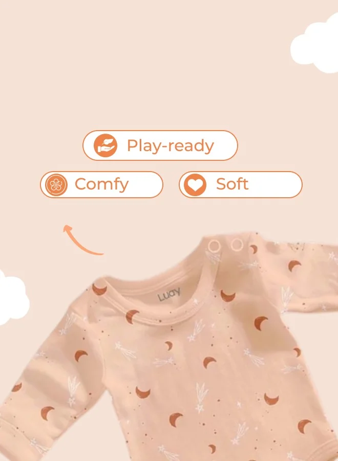 Luay Single 100% Bamboo based Ultra-Soft fabric Onesies Premium Jumpsuit For Baby Boys & Girls - Soft Fabric with Comfortable Cozy feel, Best Romper Sleepsuits for Newborn Baby,Night suit for infants  | Best Price UAE