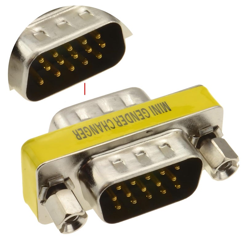 KNEUTRIX VGA SVGA HD15 Male to Male Mini Gender Changer Coupler Adapter (3 Pieces) VGA M/M - Image 4