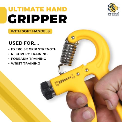 PRO365 D Shape Pro Hand Gripper | Strengthener with Counter Timer | 100KG Resistance | Hand Exerciser for Forearm, Wrist Workout | Improve Grip Strength | Endurance & Flexibility | Black | - Image 4