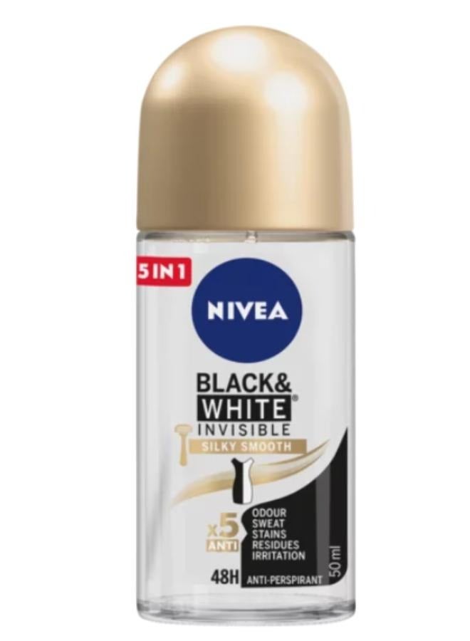 NIVEA Black & White Silky Smooth Ladies Roll-On 50ml