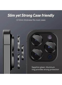 MOCOM iPhone 16 Pro Max/16 Pro Camera Lens Protector, 9H Tempered Glass Screen Protector with Metal Individual Ring, HD Clear Anti-Glare, Scratch-Resistant, Easy Installation  - Image 2