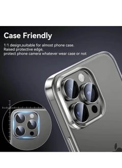 MOCOM iPhone 16 Pro Max/16 Pro Camera Lens Protector, 9H Tempered Glass Screen Protector with Metal Individual Ring, HD Clear Anti-Glare, Scratch-Resistant, Easy Installation  - Image 3