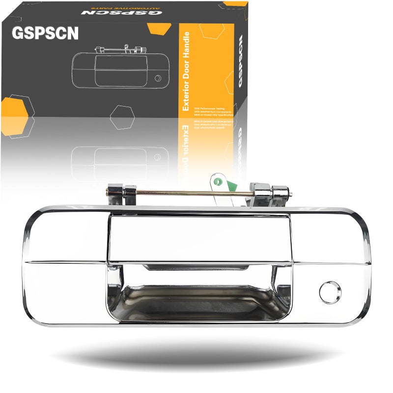 GSPSCN Tailgate Handle Replacement for 20072013 Toyota Tundra Exterior Liftgate Latch Rear Handle Assembly wKeyhole Chrome Replaces 690900C040 690900C040 81213 TO1915113 No Camera Hole - Image 2