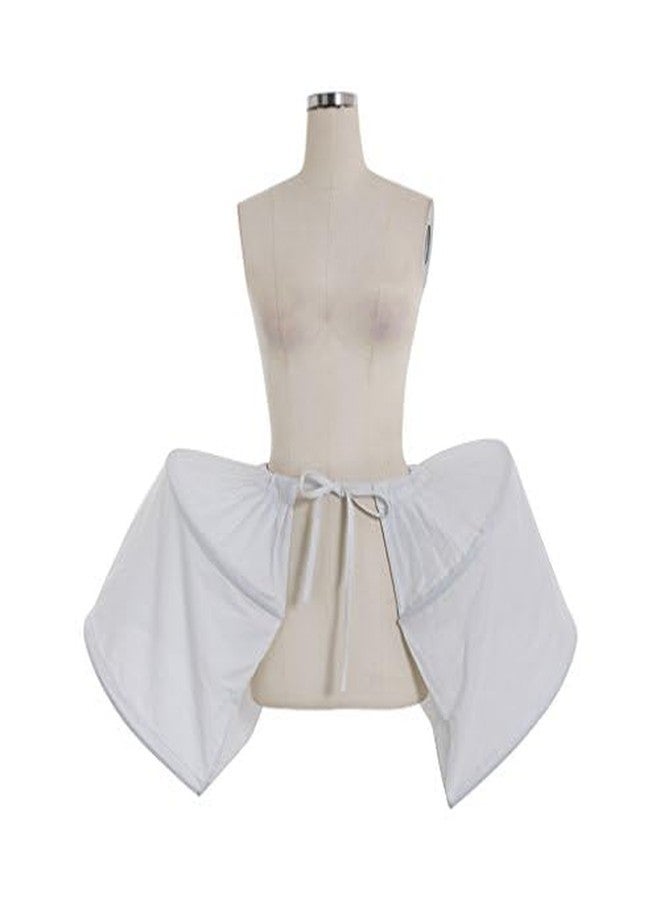 DUNHAO COS Women's White Crinoline Pannier Underskirt Victorian Dress (2 Hoops Double Pannier) - Image 2