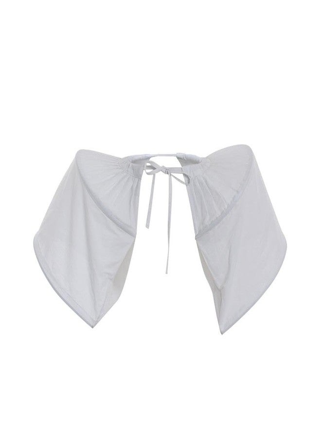 DUNHAO COS Women's White Crinoline Pannier Underskirt Victorian Dress (2 Hoops Double Pannier) - Image 1